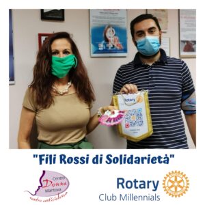 Claudia Forini, presidente della coop. sociale onlus Centro Donne Mantova con Giovanni Votta, presidente del Rotary eClub Millenials